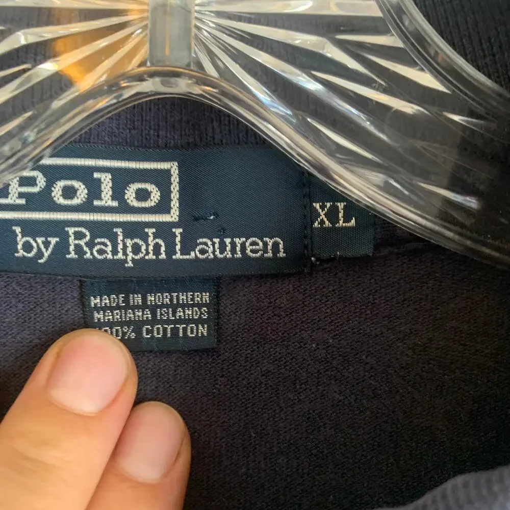 Polo Ralph Lauren Mens XL Navy Blue Short Sleeve Cotton Knit Polo Shirt READ